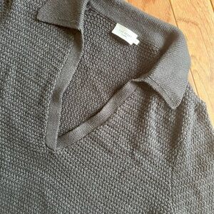 The Reset R Label Chainlink Eco Polo Sweater Top Black